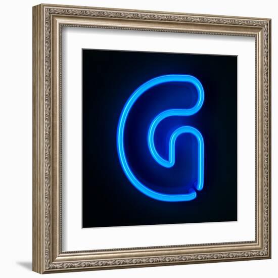 Neon Sign Letter G-badboo-Framed Art Print