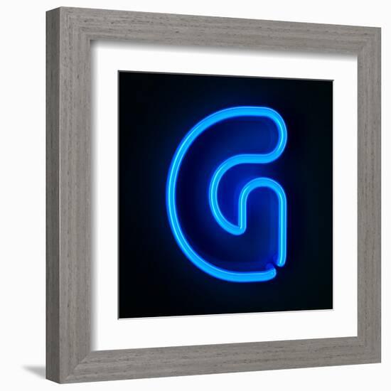 Neon Sign Letter G-badboo-Framed Art Print