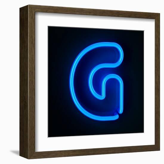 Neon Sign Letter G-badboo-Framed Art Print