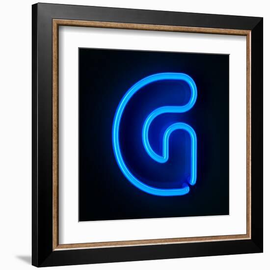 Neon Sign Letter G-badboo-Framed Art Print