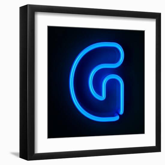 Neon Sign Letter G-badboo-Framed Art Print