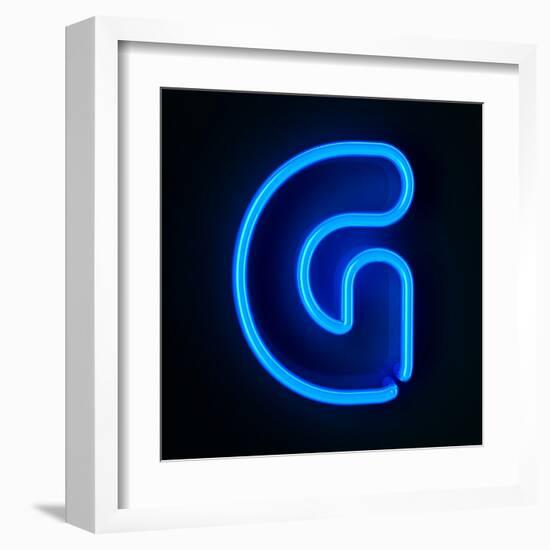 Neon Sign Letter G-badboo-Framed Art Print