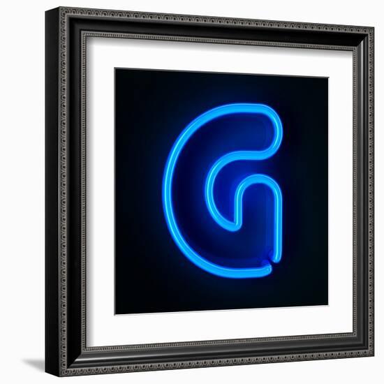 Neon Sign Letter G-badboo-Framed Art Print