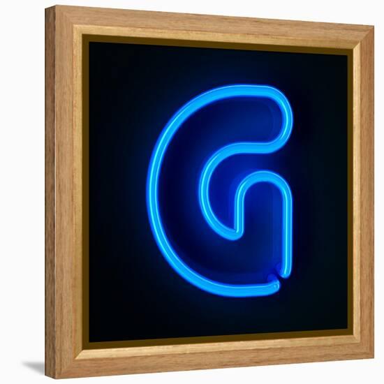 Neon Sign Letter G-badboo-Framed Stretched Canvas