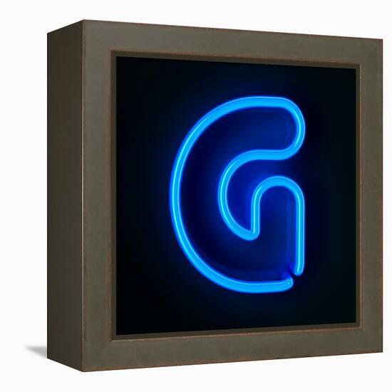 Neon Sign Letter G-badboo-Framed Stretched Canvas