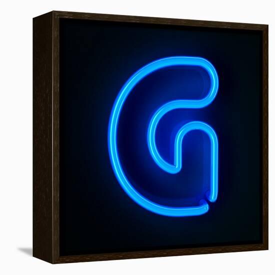 Neon Sign Letter G-badboo-Framed Stretched Canvas