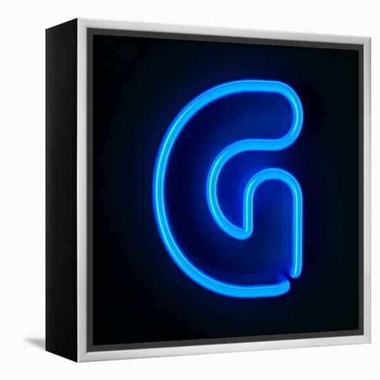 Neon Sign Letter G-badboo-Framed Stretched Canvas