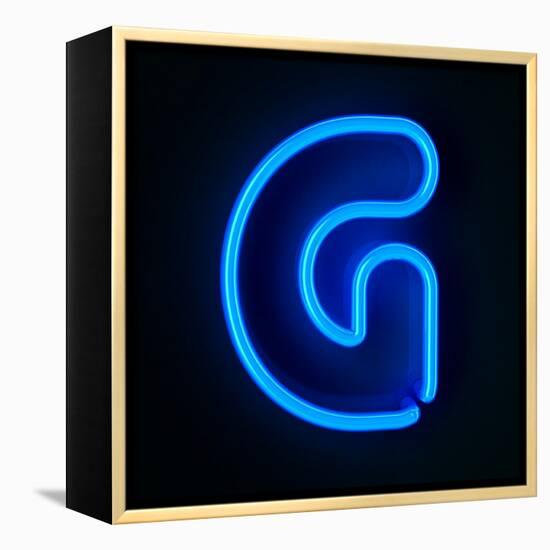 Neon Sign Letter G-badboo-Framed Stretched Canvas