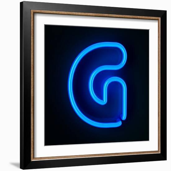 Neon Sign Letter G-badboo-Framed Premium Giclee Print