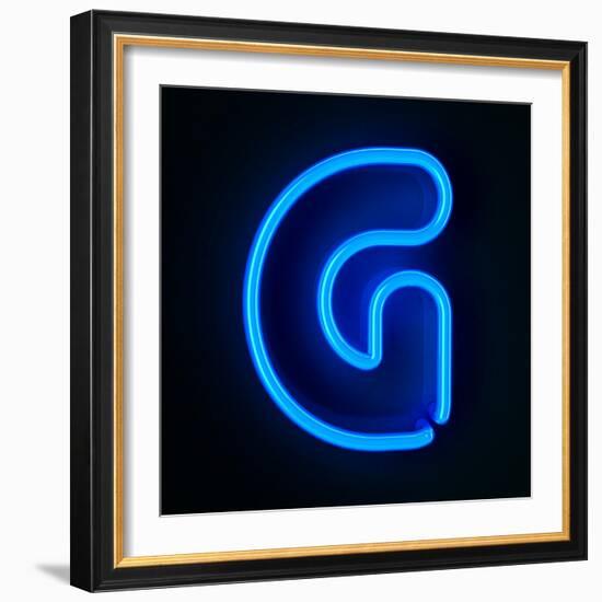 Neon Sign Letter G-badboo-Framed Premium Giclee Print