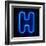 Neon Sign Letter H-badboo-Framed Art Print