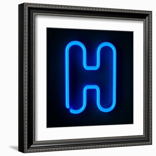 Neon Sign Letter H-badboo-Framed Art Print