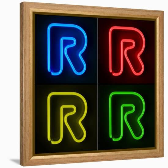 Neon Sign Letter R-badboo-Framed Stretched Canvas