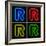 Neon Sign Letter R-badboo-Framed Premium Giclee Print