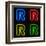 Neon Sign Letter R-badboo-Framed Art Print