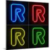 Neon Sign Letter R-badboo-Mounted Art Print