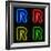 Neon Sign Letter R-badboo-Framed Art Print