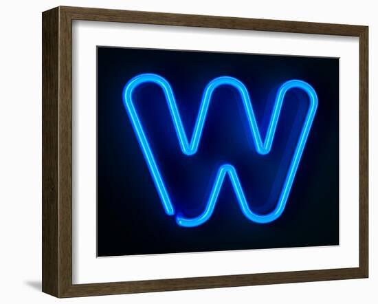 Neon Sign Letter W-badboo-Framed Art Print