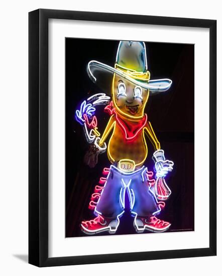 Neon Sign, Lower Broadway Area, Nashville, Tennessee, USA-Walter Bibikow-Framed Photographic Print