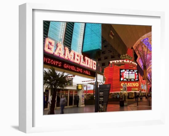 Neon Sign on Fremont Street, Las Vegas, Nevada, United States of America, North America-Richard Cummins-Framed Photographic Print