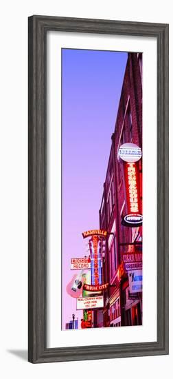 Neon Signs at Dusk, Nashville, Tennessee, USA-null-Framed Photographic Print