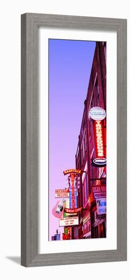 Neon Signs at Dusk, Nashville, Tennessee, USA-null-Framed Photographic Print