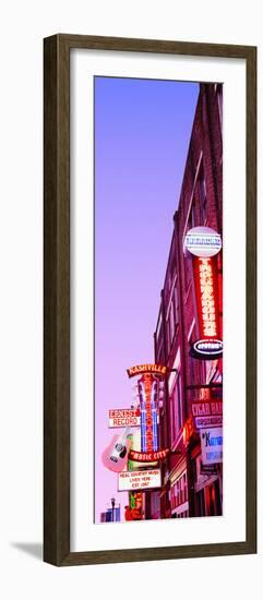 Neon Signs at Dusk, Nashville, Tennessee, USA-null-Framed Photographic Print
