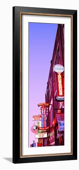 Neon Signs at Dusk, Nashville, Tennessee, USA-null-Framed Photographic Print