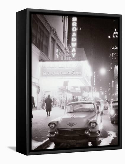 Neon Signs at Night Time on Broadway in New York-null-Framed Premier Image Canvas