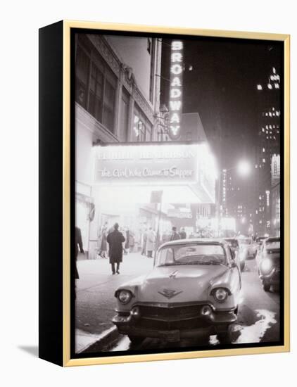 Neon Signs at Night Time on Broadway in New York-null-Framed Premier Image Canvas