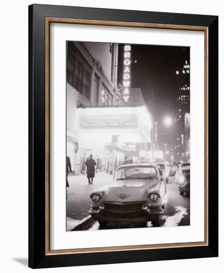 Neon Signs at Night Time on Broadway in New York-null-Framed Photographic Print