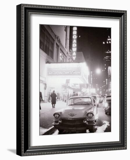 Neon Signs at Night Time on Broadway in New York-null-Framed Photographic Print