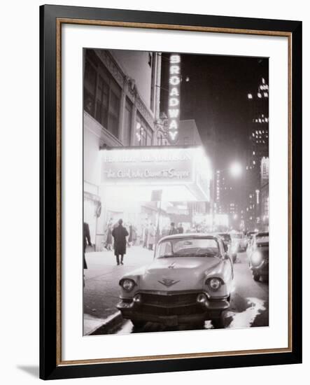 Neon Signs at Night Time on Broadway in New York-null-Framed Photographic Print