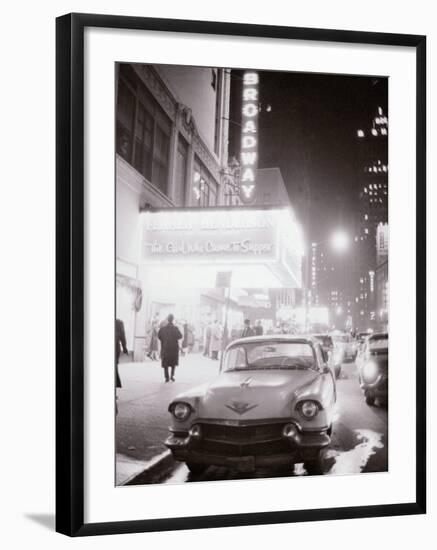 Neon Signs at Night Time on Broadway in New York-null-Framed Photographic Print