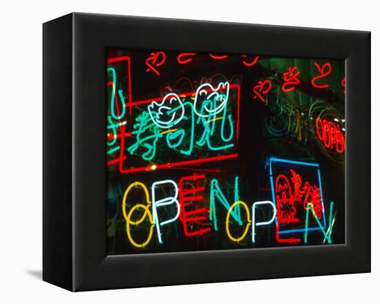 Neon Signs for Sale in Dotombori District Market, Osaka, Japan-Nancy & Steve Ross-Framed Premier Image Canvas