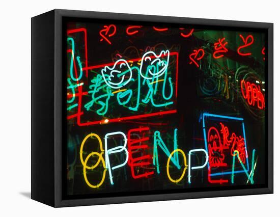 Neon Signs for Sale in Dotombori District Market, Osaka, Japan-Nancy & Steve Ross-Framed Premier Image Canvas