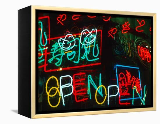 Neon Signs for Sale in Dotombori District Market, Osaka, Japan-Nancy & Steve Ross-Framed Premier Image Canvas