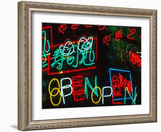 Neon Signs for Sale in Dotombori District Market, Osaka, Japan-Nancy & Steve Ross-Framed Photographic Print