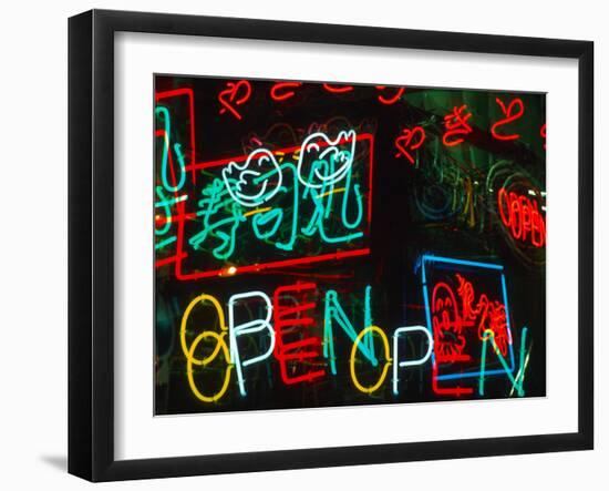 Neon Signs for Sale in Dotombori District Market, Osaka, Japan-Nancy & Steve Ross-Framed Photographic Print