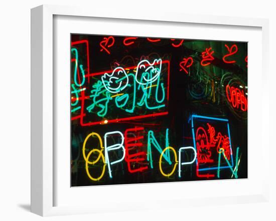 Neon Signs for Sale in Dotombori District Market, Osaka, Japan-Nancy & Steve Ross-Framed Photographic Print