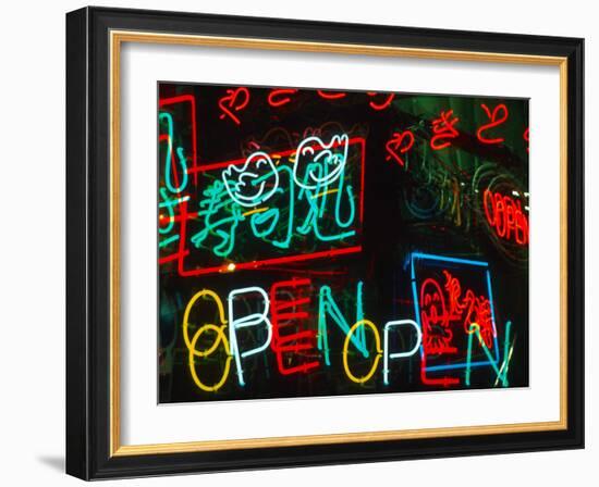 Neon Signs for Sale in Dotombori District Market, Osaka, Japan-Nancy & Steve Ross-Framed Photographic Print