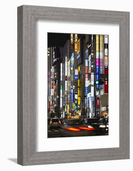 Neon Signs in Shinjuku Area, Tokyo, Japan, Asia-Stuart Black-Framed Photographic Print