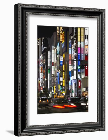 Neon Signs in Shinjuku Area, Tokyo, Japan, Asia-Stuart Black-Framed Photographic Print