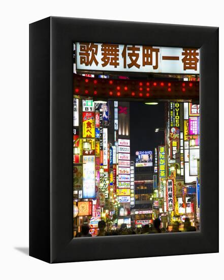 Neon Signs, Kabukicho, Shinjuku, Tokyo, Japan, Asia-Ben Pipe-Framed Premier Image Canvas