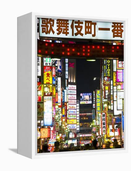 Neon Signs, Kabukicho, Shinjuku, Tokyo, Japan, Asia-Ben Pipe-Framed Premier Image Canvas