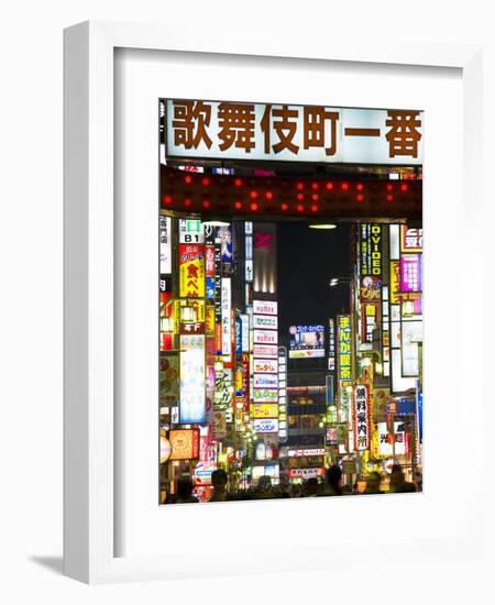 Neon Signs, Kabukicho, Shinjuku, Tokyo, Japan, Asia-Ben Pipe-Framed Photographic Print