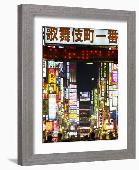 Neon Signs, Kabukicho, Shinjuku, Tokyo, Japan, Asia-Ben Pipe-Framed Photographic Print