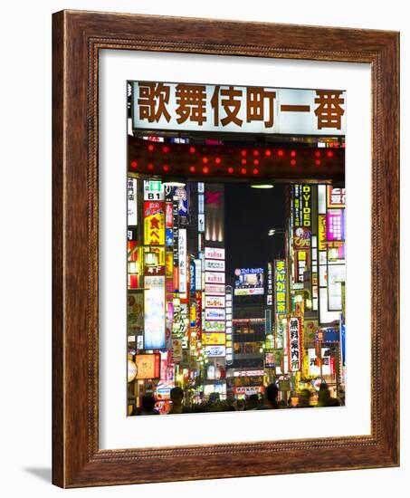 Neon Signs, Kabukicho, Shinjuku, Tokyo, Japan, Asia-Ben Pipe-Framed Photographic Print