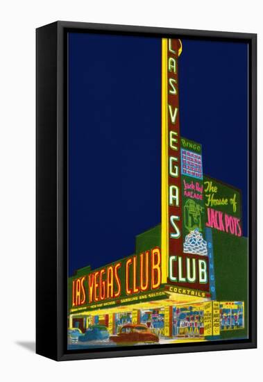 Neon Signs, Las Vegas Club, Las Vegas, Nevada-null-Framed Stretched Canvas