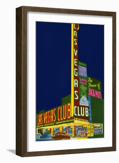 Neon Signs, Las Vegas Club, Las Vegas, Nevada-null-Framed Art Print